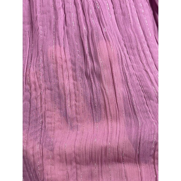 STUDIO 1940-Women's Plus Size 26/26W-pink Sheer Blouse Button Up Short Sleeve - Picture 9 of 11